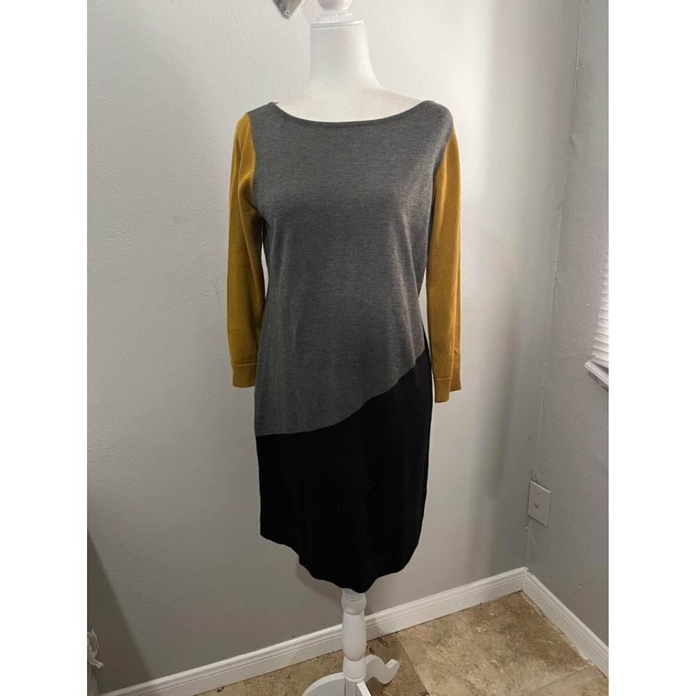 Jessica Howard Sweater Dress Color Block Size Large